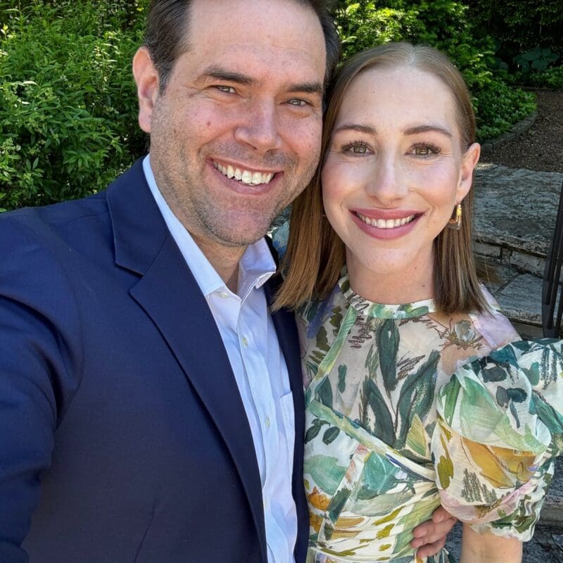 Young lung cancer patient Lexi Valasek smiles with her husband