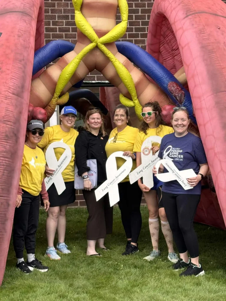 Group of patient advocates at the LUNG FORCE Walk in Boston, Massachusetts