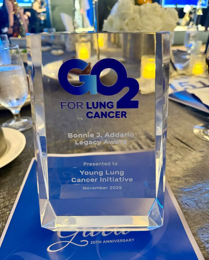 The Bonnie J. Addario Legacy Award presented to the Young Lung Cancer Initiative by GO2 for Lung Cancer
