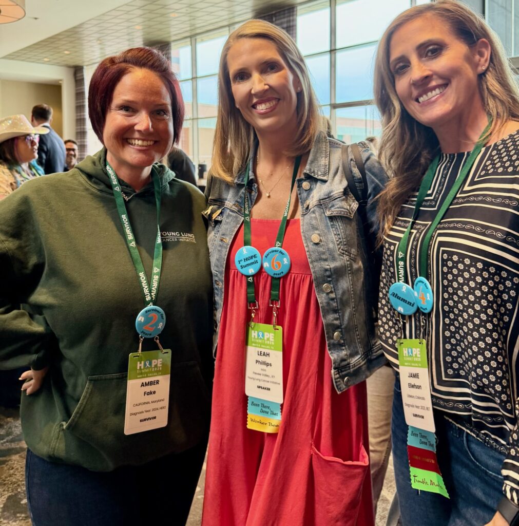 Three patients with lung cancer at the LUNGevity summit