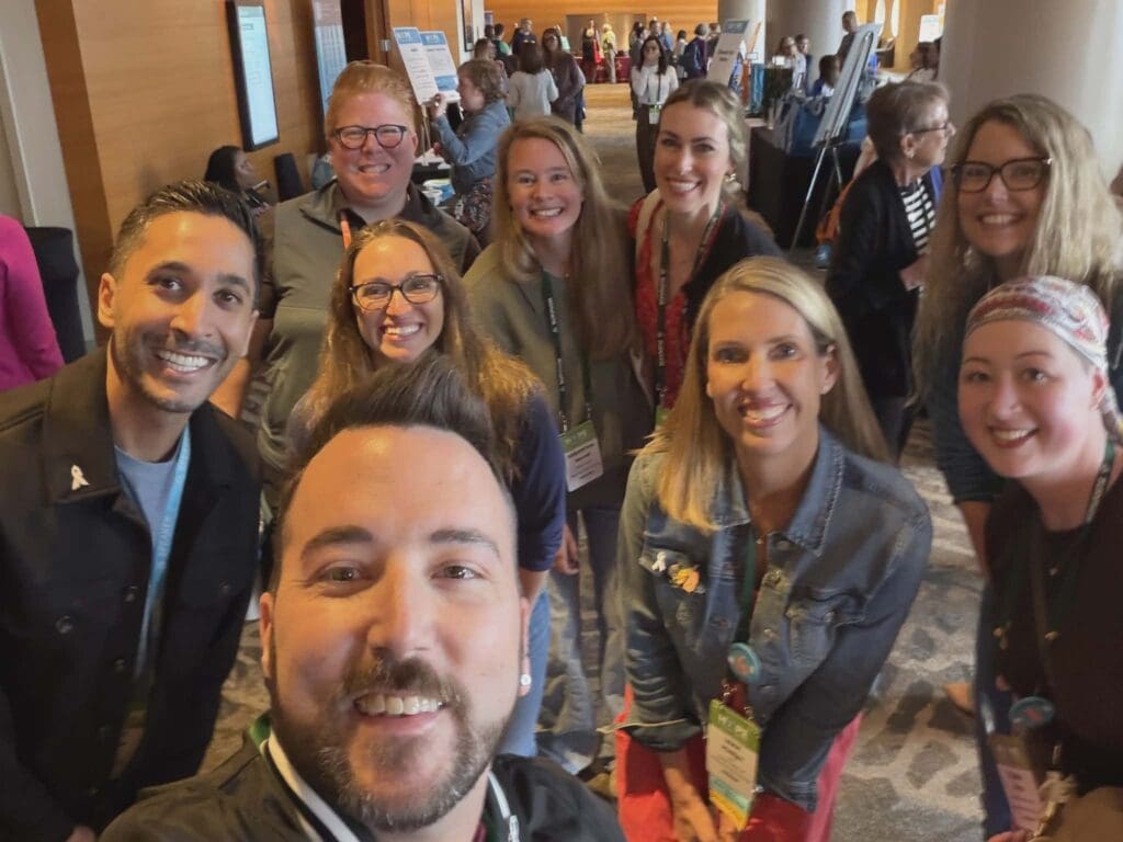 Group selfie of young lung cancer community members at the Lungevity Hope Summit