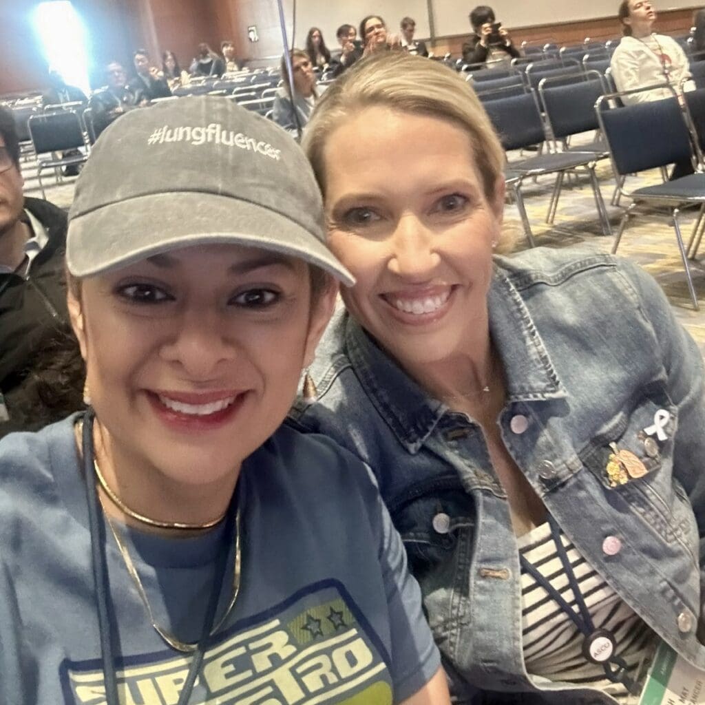 Dr Narjust Florez and Leah phillips smiling together