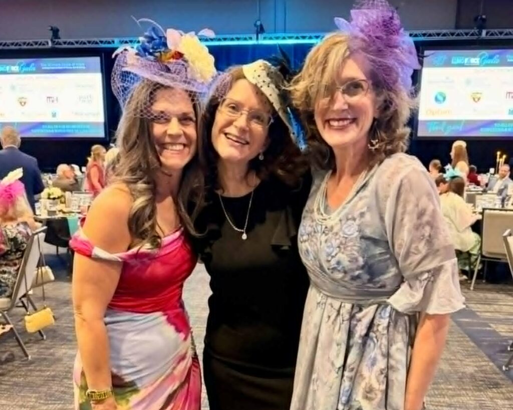 three lung cancer advocates at a lung cancer event