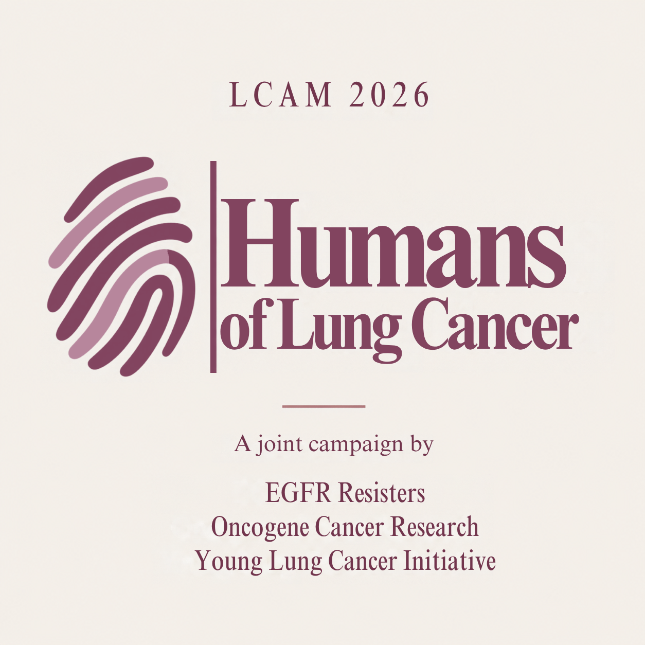 Humans of Lung Cancer campaign graphic with partner credits